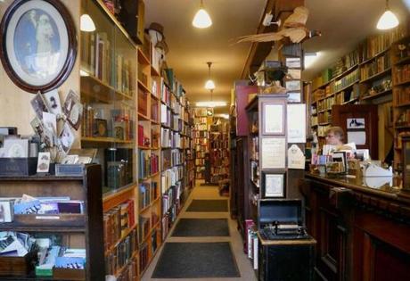 Carlson & Turner Books has more than 40,000 volumes neatly filed on its shelves.
